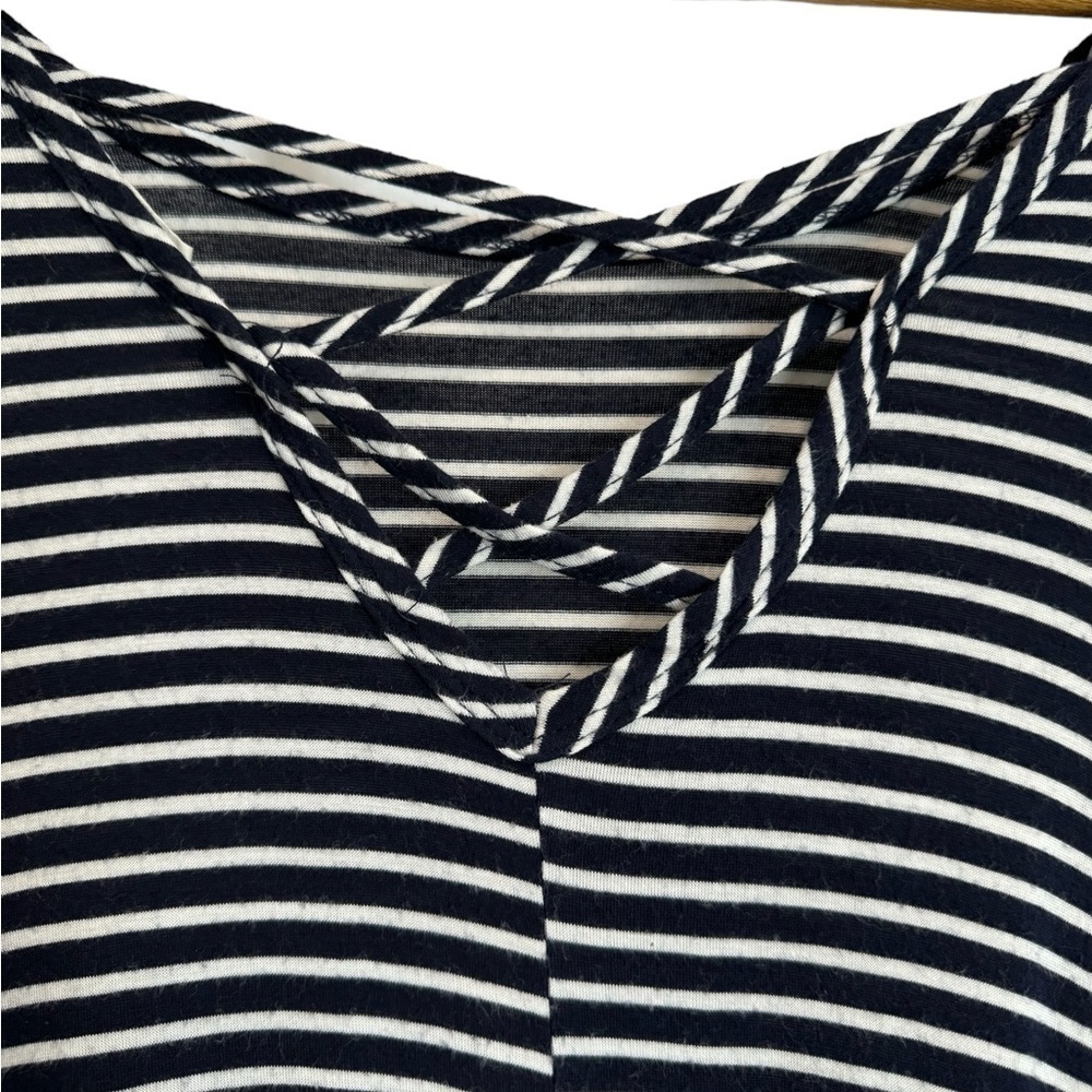 Olivia Rae L fits like‎ M, blue and white striped midi dress - Picture 3 of 3
